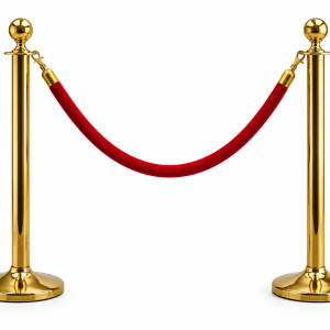 Hire Gold Event Bollards with Red Rope