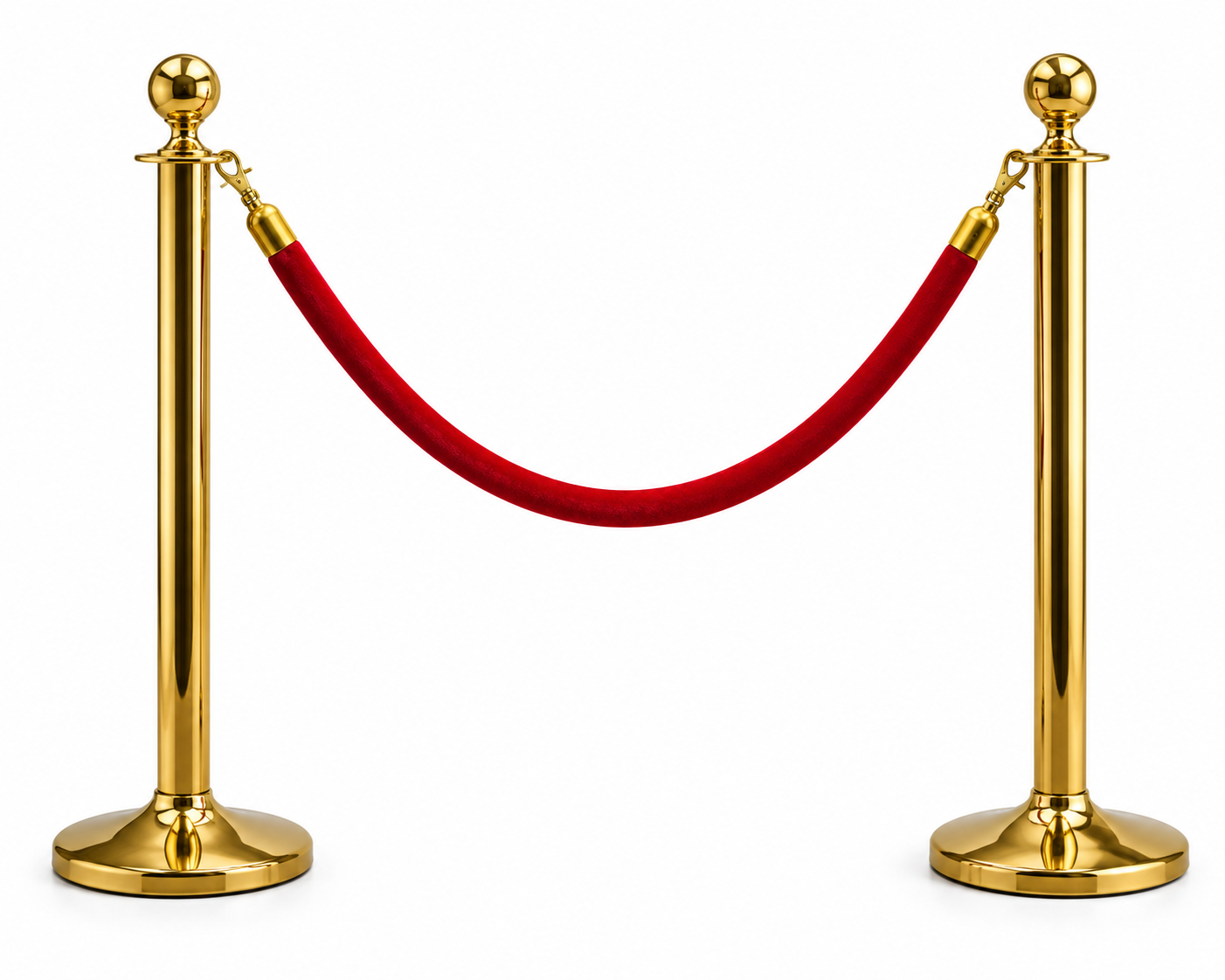 Hire Gold Event Bollards with Red Rope