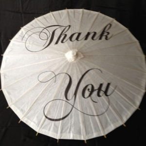 Wedding Hire Melbourne - Hire Character Parasol - Thank You