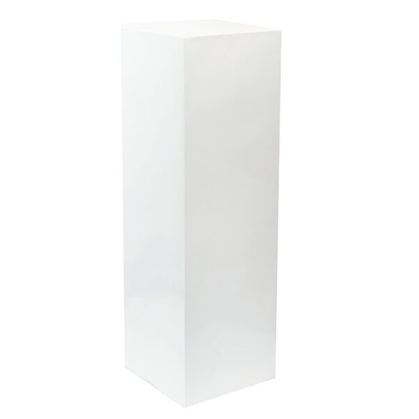 xl white gloss square pedestal for hire melbourne