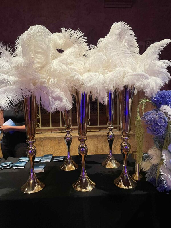 Hire Gold 75cm Tall Trumpet Vases Melbourne