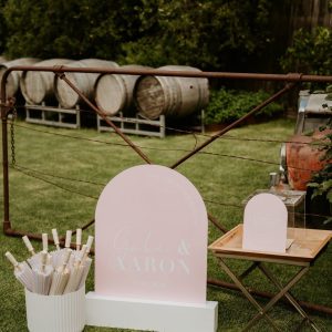 hire white signage stand block