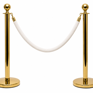 Hire Gold Event Bollards with White Rope