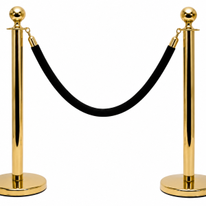 Hire Gold Event Bollards with Black Rope