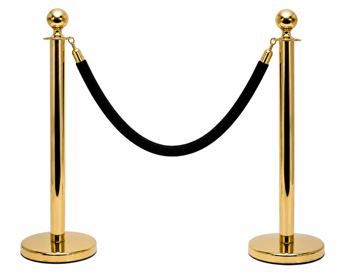Hire Gold Event Bollards with Black Rope