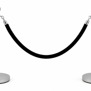 Hire Silver Event Bollards with Black Ropes