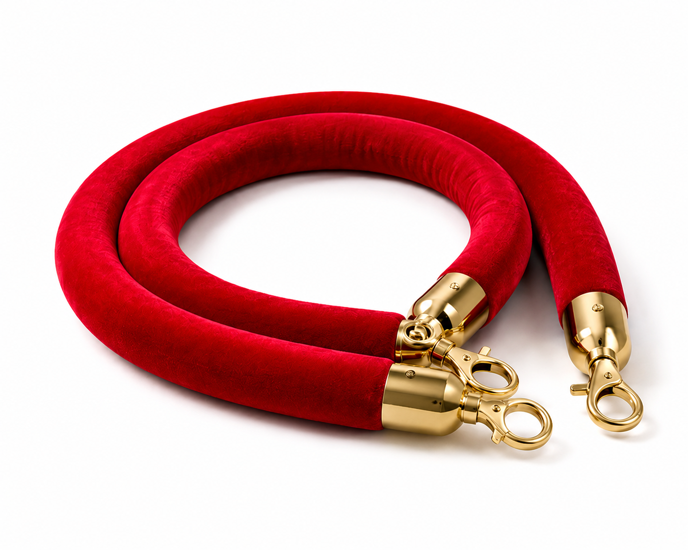 Hire Velvet Ropes Red Gold Chrome Ends 1.5m