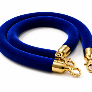 Hire Velvet Ropes Royal Blue Gold Chrome Ends 1.5m