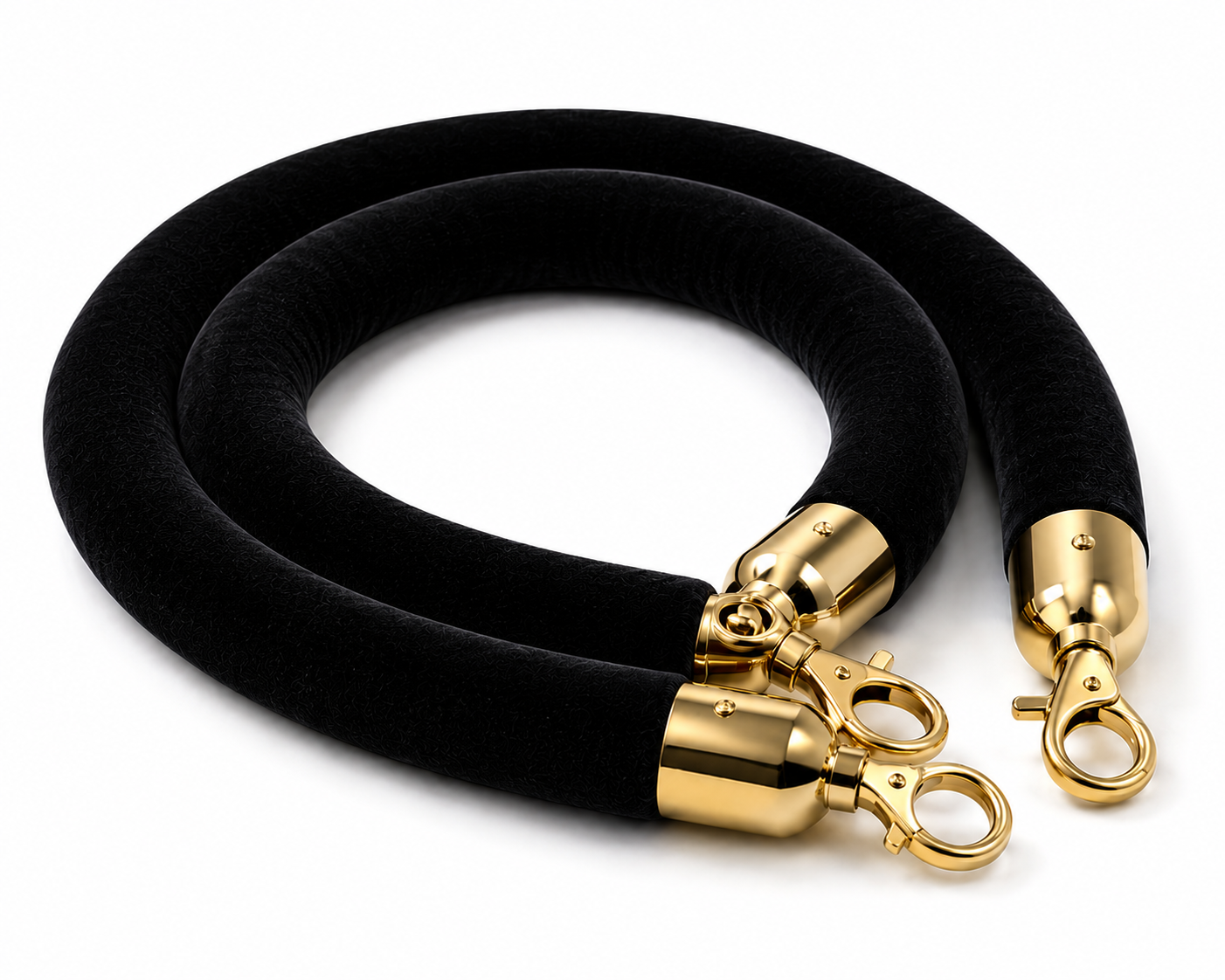 Hire Velvet Ropes Black Gold Chrome Ends 1.5m
