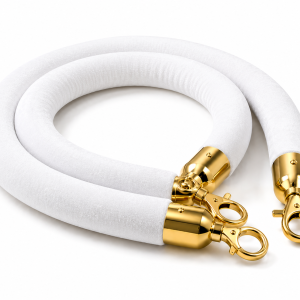 Hire Velvet Ropes White Gold Chrome Ends 1.5m