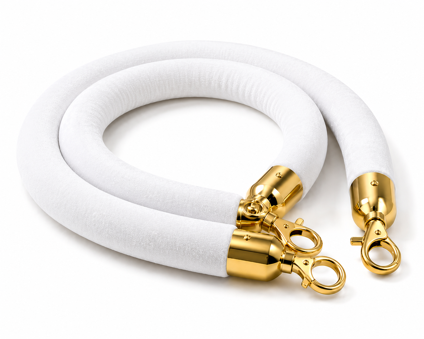 Hire Velvet Ropes White Gold Chrome Ends 1.5m