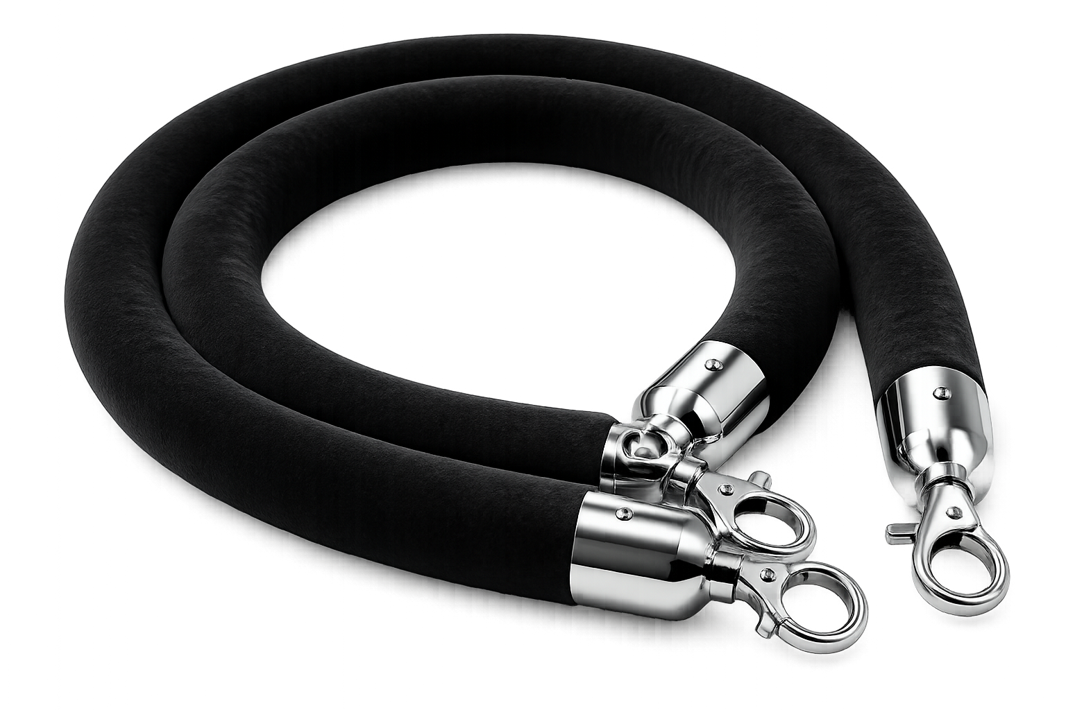 Hire Velvet Ropes Black Silver Chrome Ends 1.5mm