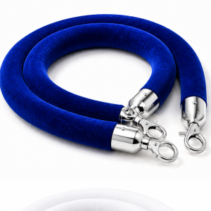 Hire Velvet Ropes Royal Blue Silver Chrome Ends 1.5m